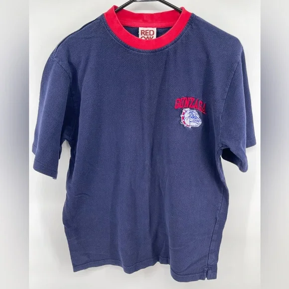 Gonzaga NCAA Sweet 16 Bulldogs Spokane Y2K Red Oak Mens Athletic Basketball T M - Picture 1 of 7